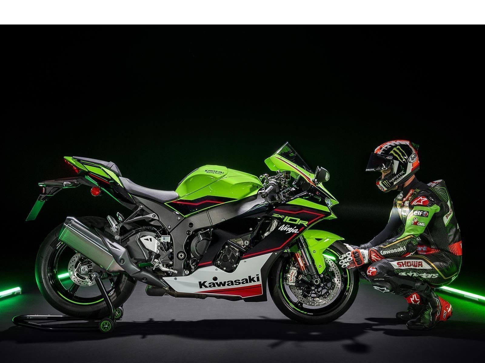Мотоцикл KAWASAKI NINJA ZX-10R - Lime Green/Ebony/Pearl Blizzard White '2024